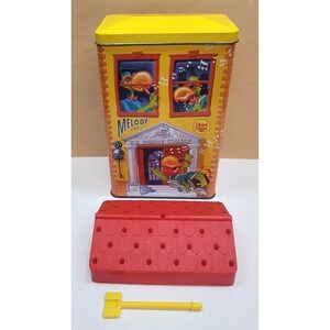 Vintage Chupa Chups Melody Pops PJ Parrot College Tin with Roof Display Stand